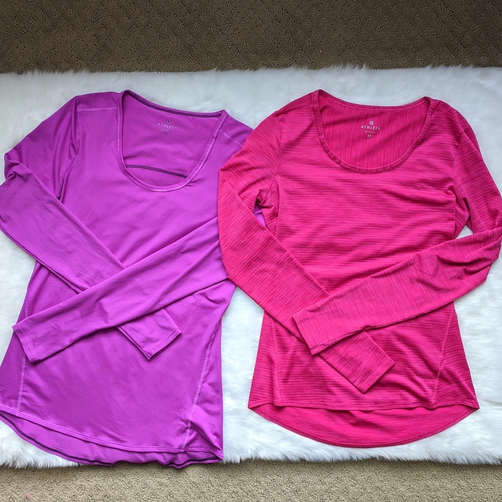 Two Athleta Long Sleeve Chi Tops